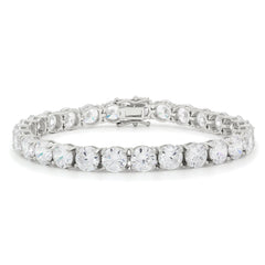 925 Sterling Silver 7mm Round Cut Tennis Bracelet, Rhodium Plated