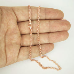 14K Rose Gold 2.5mm Textured Cable Chain