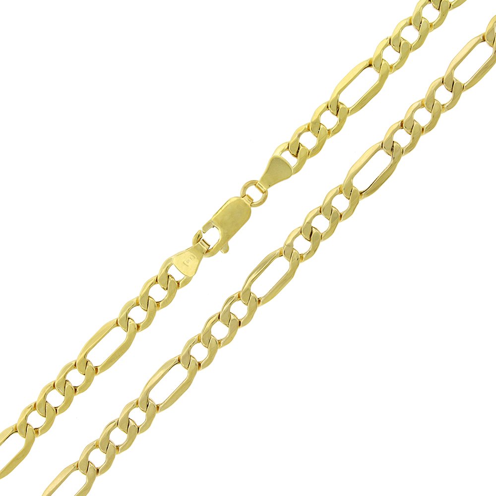 14K Yellow Gold 5mm Hollow Figaro Link Chain
