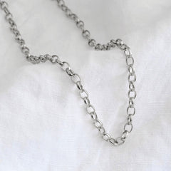 14K White Gold 4.5mm Oval Rolo Chain