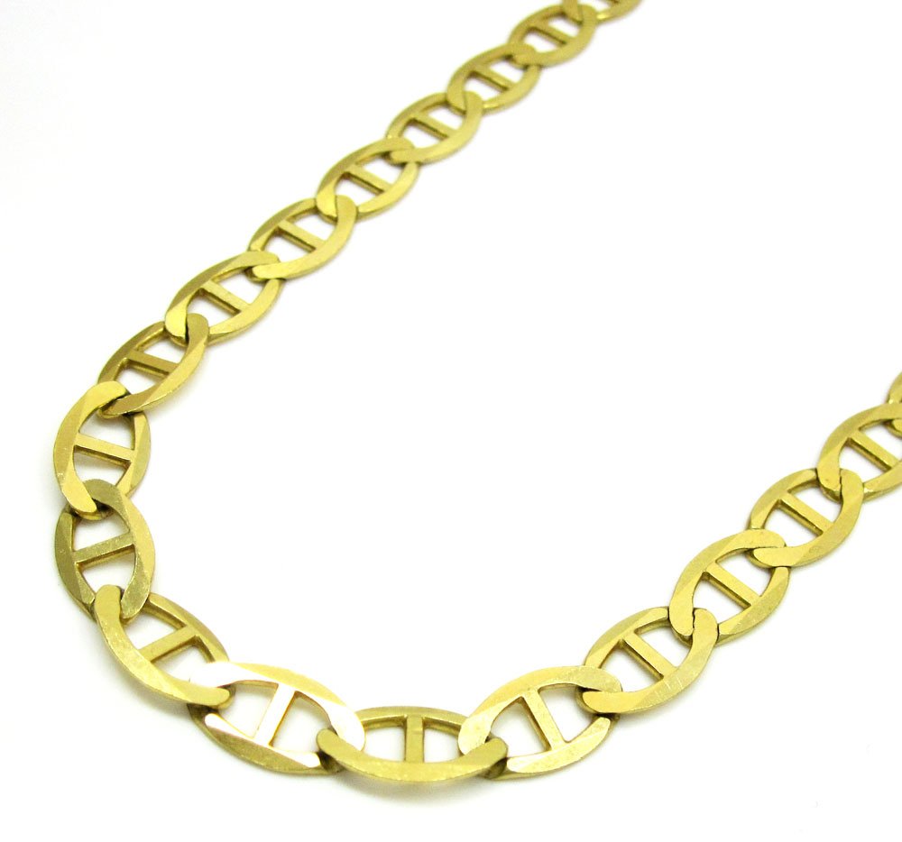 14K Yellow Gold 5.5mm Flat Mariner Anchor Chain
