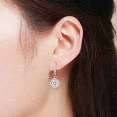 925 Sterling Silver Micro Pave Twisted Drop Earrings