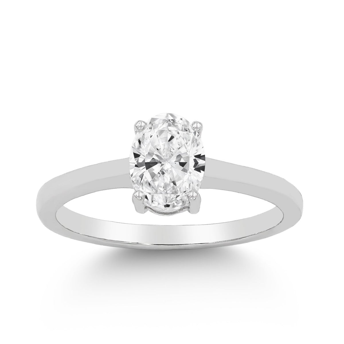 1.20 CTW Moissanite Oval Solitaire Engagement Ring in 925 Sterling Silver