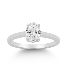 1.20 CTW Moissanite Oval Solitaire Engagement Ring in 925 Sterling Silver