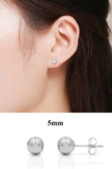 14K White Gold 3mm - 10mm Polished Round Ball Stud Earrings + Combo Packs