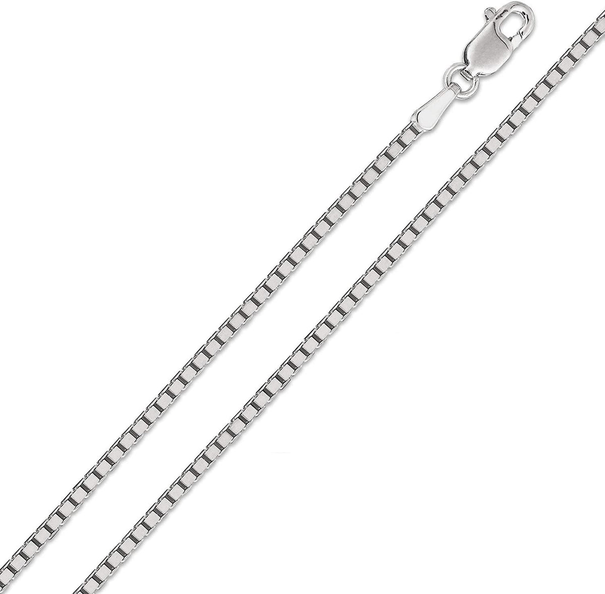 14K White Gold 1mm Box Pendant Chain