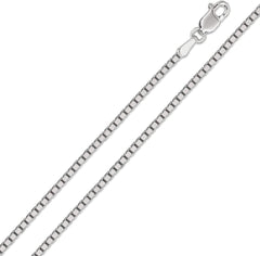 14K White Gold 1mm Box Pendant Chain