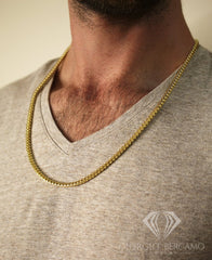 925 Sterling Silver 3mm Solid Franco Gold Plated Chain