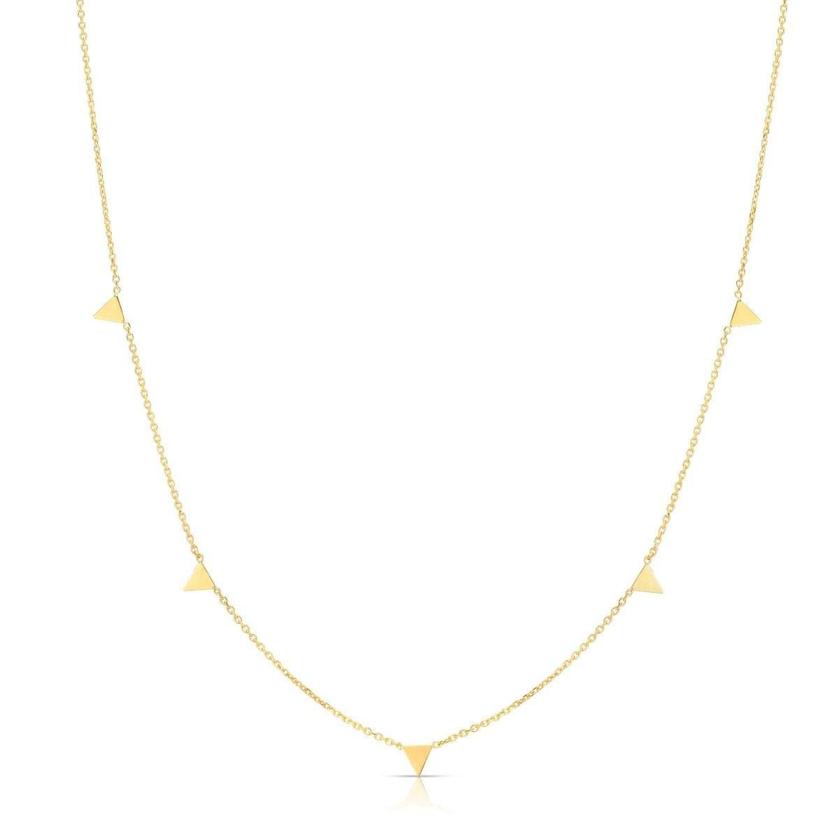 14K Yellow Gold Polished Triangle Minimalist Necklace