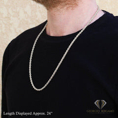 925 Sterling Silver Solid Rope 3.5mm Diamond Cut ITProLux Chain