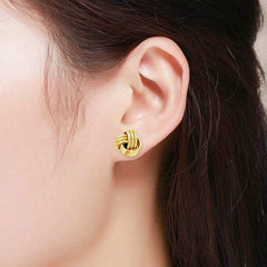 925 Sterling Silver 12mm Polished Love Knot Stud Earrings