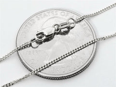14K White Gold 1mm Solid Miami Cuban Curb Link Chain