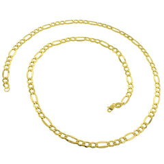 10K Yellow Gold 4.5mm Hollow Figaro Link Chain