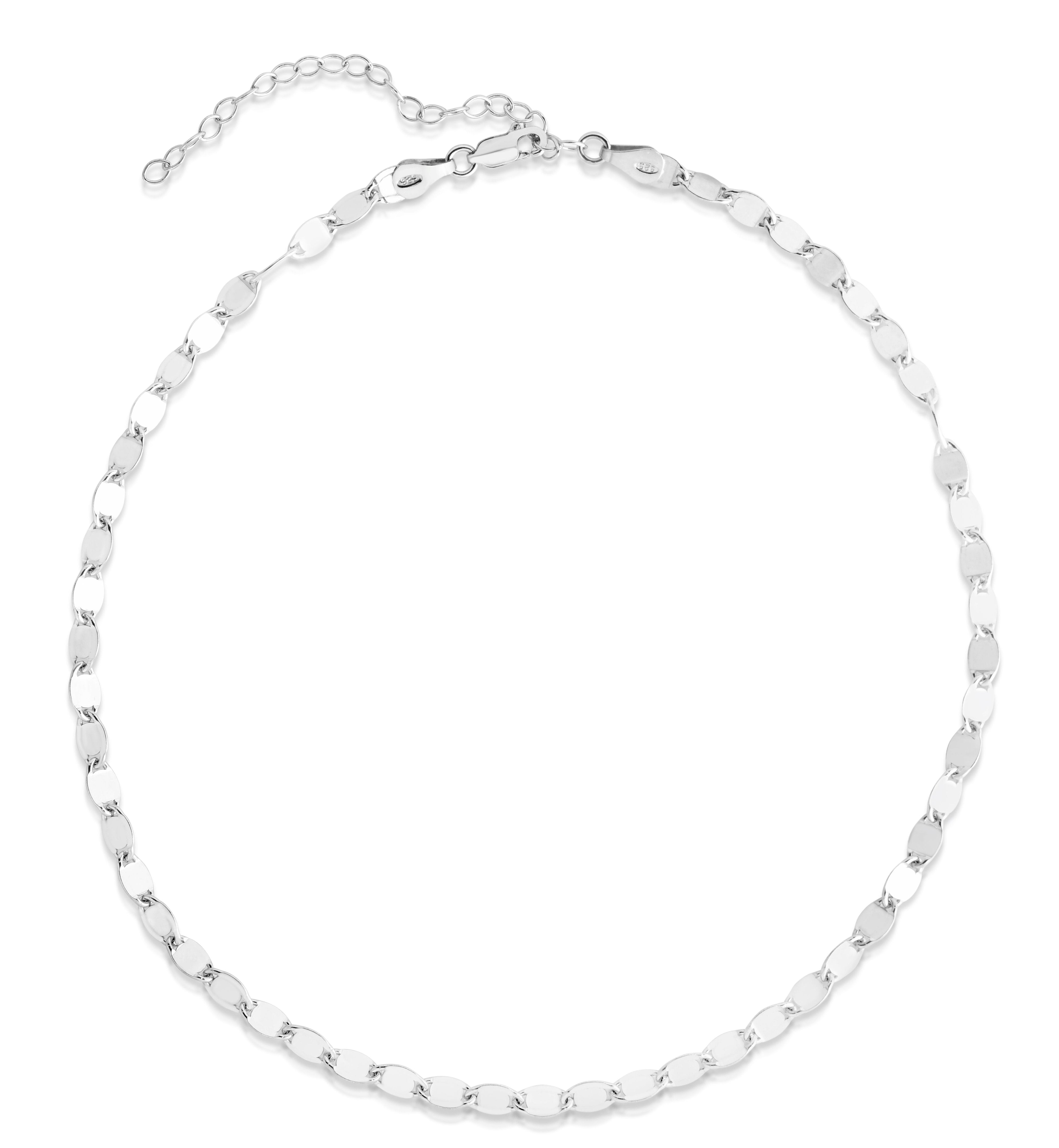 925 Sterling Silver Marina Link Choker Necklace