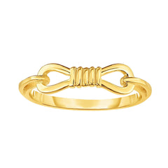 14K Yellow Gold High Polish Minimalist Buckle Ring