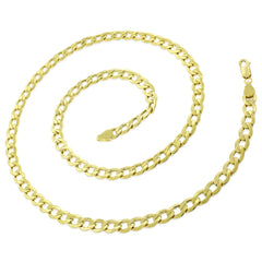 10K Yellow Gold 6mm Hollow Cuban Curb Link Chain