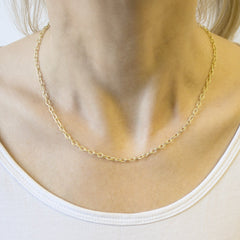 14K Yellow Gold 3.5mm Textured Cable Chain