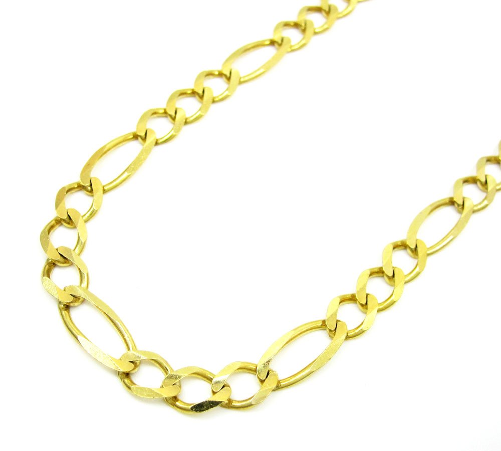 10K Yellow Gold 5.5mm Solid Figaro Link Chain
