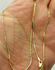 14K Yellow Gold 1mm Octagonal Snake Chain