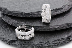 925 Sterling Silver Micro Pave Double Hoop Earrings