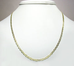 10K Yellow Gold 3mm Flat Mariner Anchor Link Chain