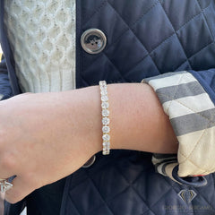 925 Sterling Silver 6mm Round Cut Tennis Bracelet, Yellow Gold Plated
