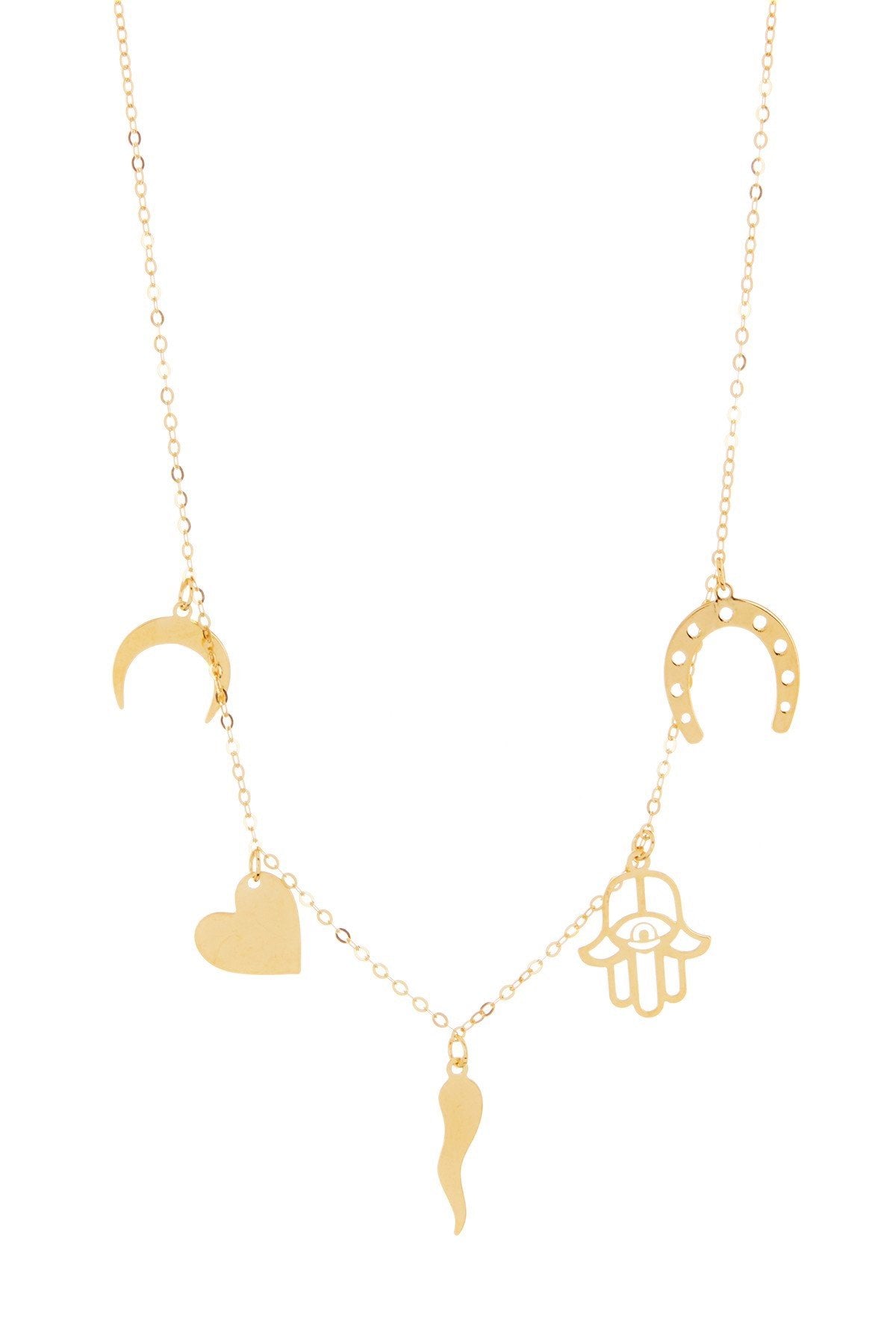 14K Yellow Gold Lucky Charm Necklace