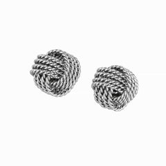 925 Sterling Silver Braided Love Knot Stud Earrings