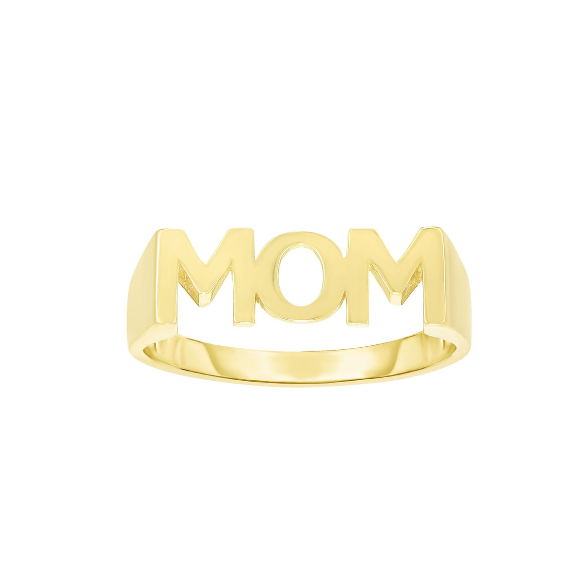 14K Yellow Gold High Polish Mom Ring