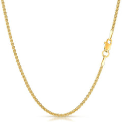 14K Yellow Gold Solid Wheat 1.5mm Chain