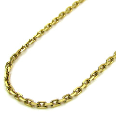 14K Yellow Gold 1mm Cable Diamond Cut Chain
