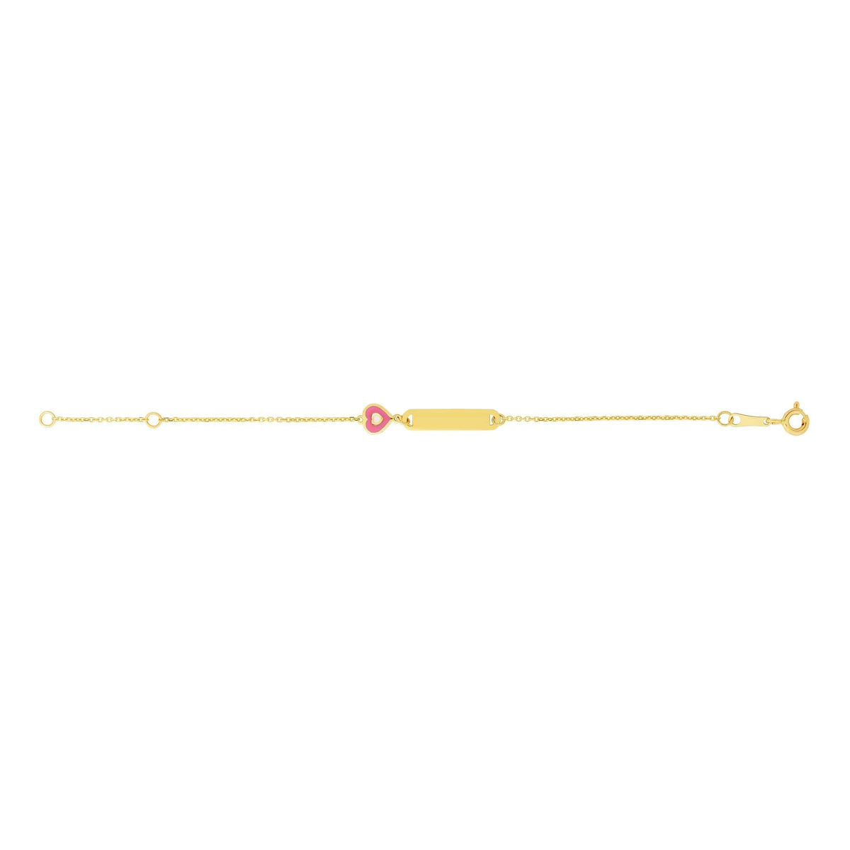 14K Yellow Gold Strawberry Enamel Childrens Bracelet