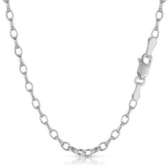 14K White Gold 4.5mm Oval Rolo Chain