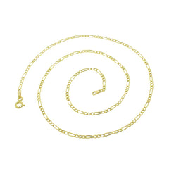 14K Yellow Gold 1.5mm Solid Figaro Link Chain
