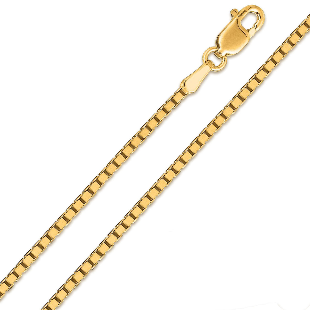 14K Yellow Gold 1.2mm Box Pendant Chain