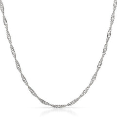 14K White Gold 1.5mm Singapore Chain