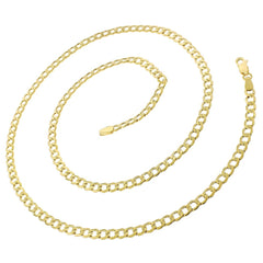 10K Yellow Gold 4.5mm Hollow Cuban Curb Link Chain
