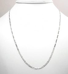 14K White Gold 2mm Solid Figaro Link Chain