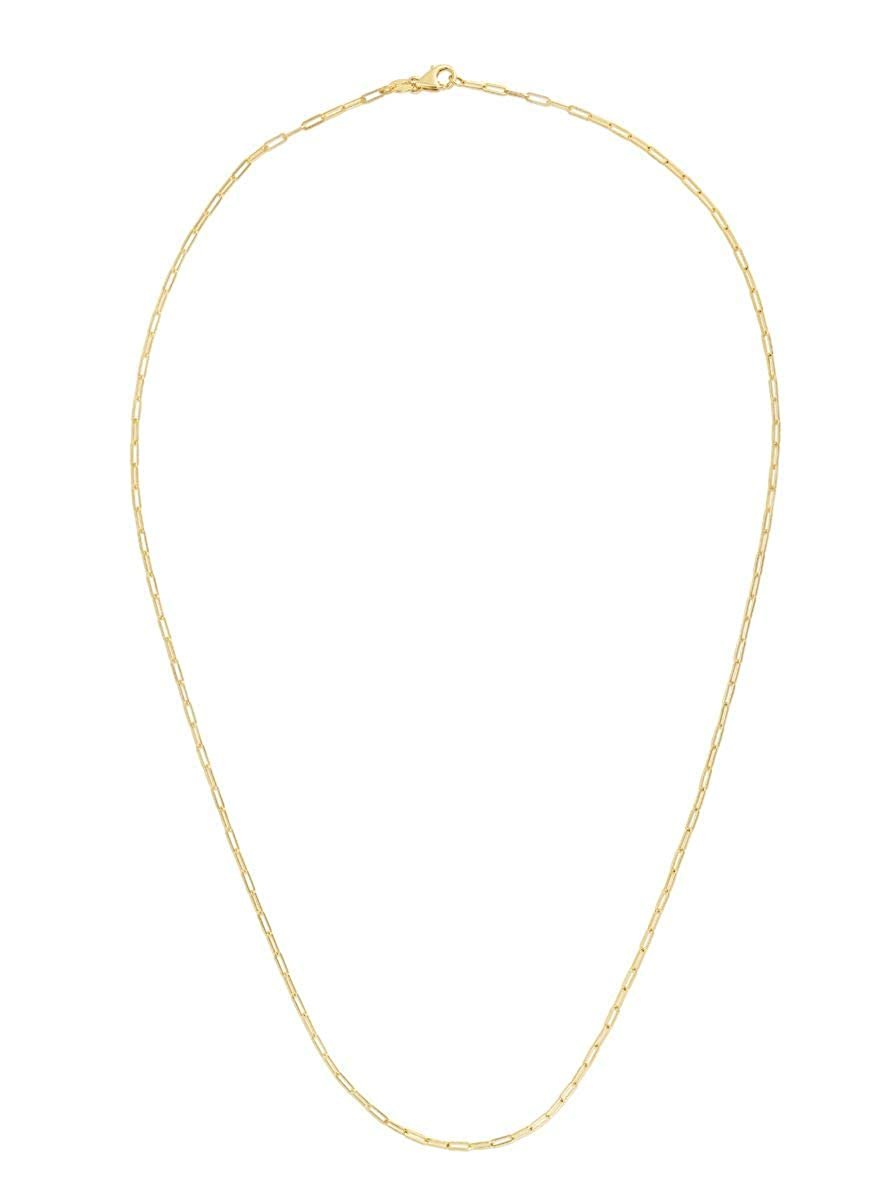 14K Yellow Gold Paper Clip 1.5mm Link Chain
