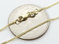 14K Yellow Gold 1mm Miami Cuban Curb Chain