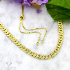 925 Sterling Silver Micro Pave Miami Cuban Link Adjustable Necklace