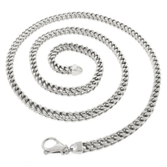 925 Sterling Silver 5mm Hollow Franco Rhodium Plated Chain