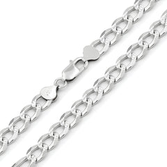 Sterling Silver Chain - Diamond Cut Curb Chain 4mm - Unfinished