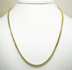 925 Sterling Silver 2.5mm Hollow Franco Gold Plated Chain