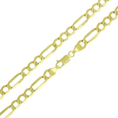 10K Yellow Gold 5.5mm Hollow Figaro Link Chain