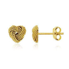 925 Sterling Silver Braided Heart Love Knot Stud Earrings