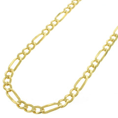14K Yellow Gold 4mm Solid Figaro Link Chain