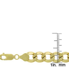 14K Yellow Gold 9.5mm Hollow Cuban Curb Link Chain