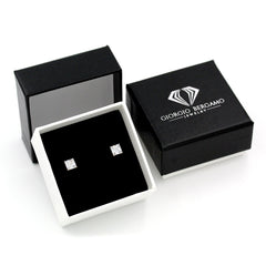 14K Yellow Gold Basket Set 3mm - 8mm Princess Cut Stud Earrings