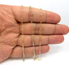 14K Yellow Gold Paper Clip 2mm Link Chain